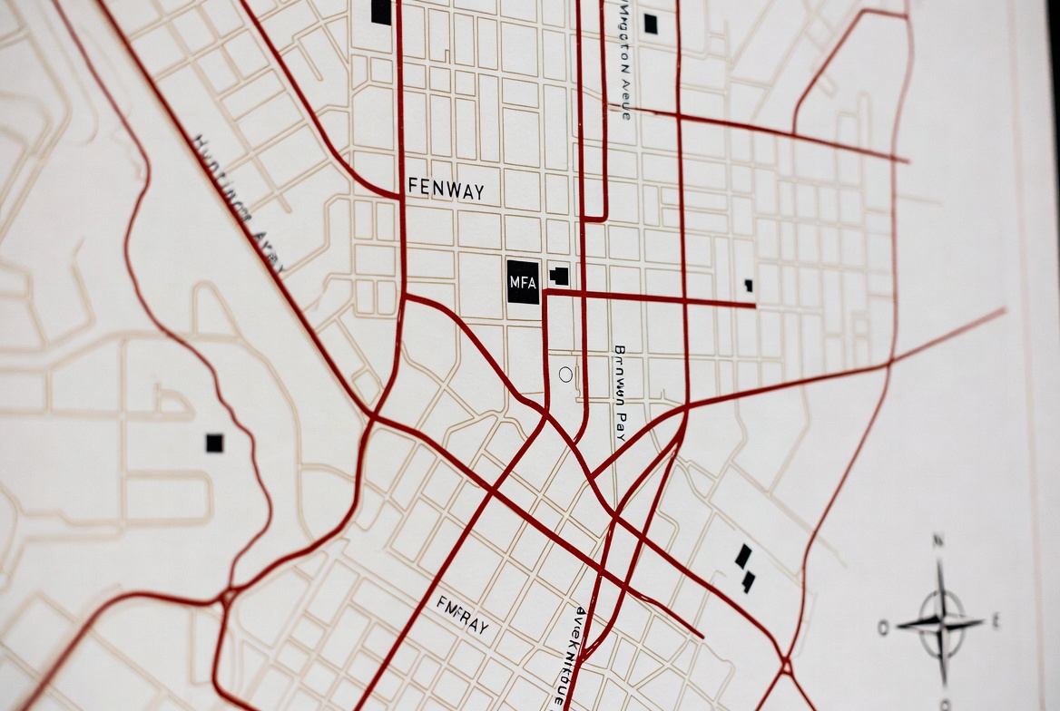 Map of the Fenway and Huntington Avenue area